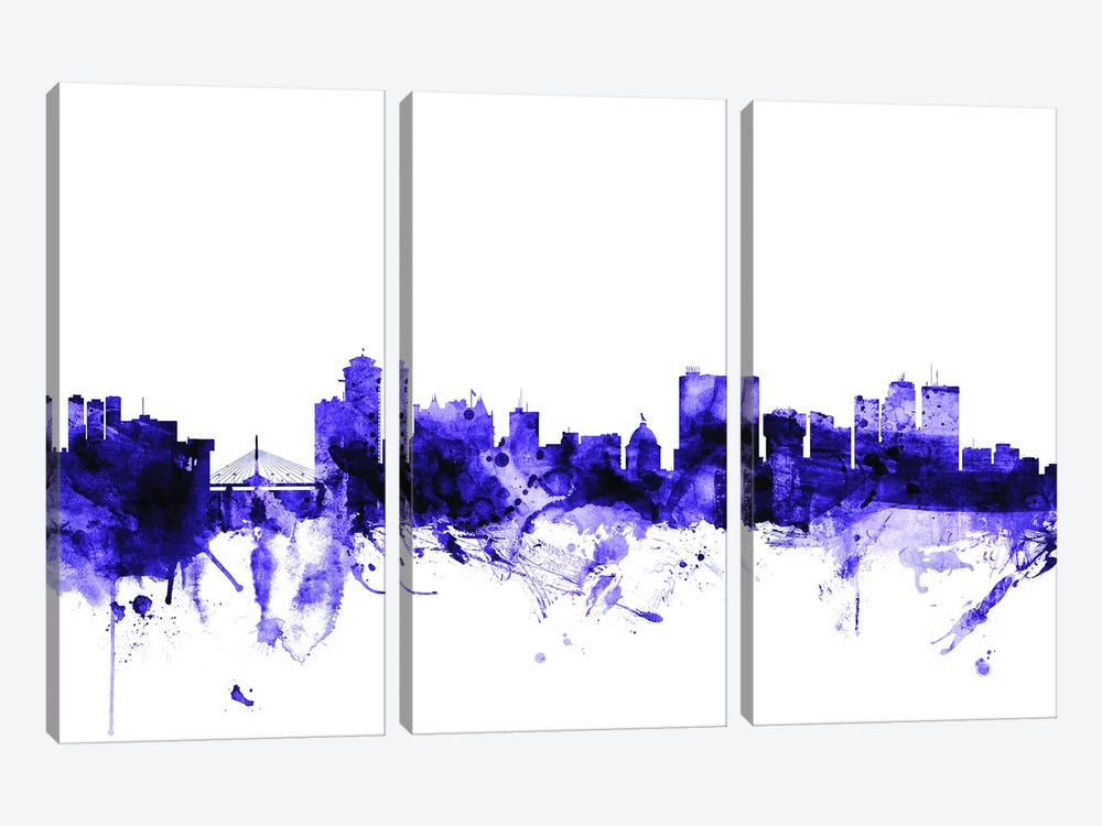Winnipeg, Canada Skyline by Michael Tompsett 3-piece Canvas Art Print