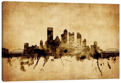 Pittsburgh, Pennsylvania, USA Canvas Art Print - Pittsburgh Skylines