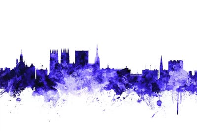 Purple York, England Skyline by Michael Tompsett framed wall art