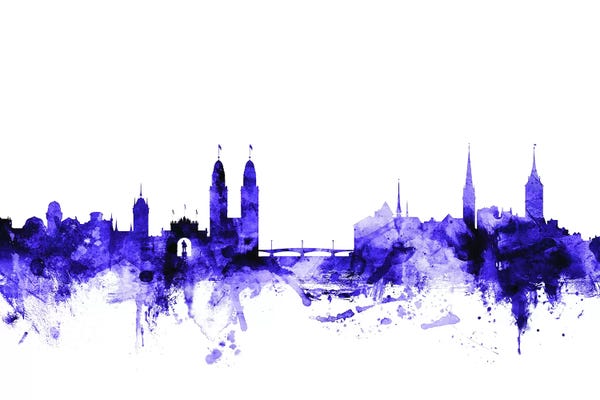 Purple Zurich, Switzerland Skyline