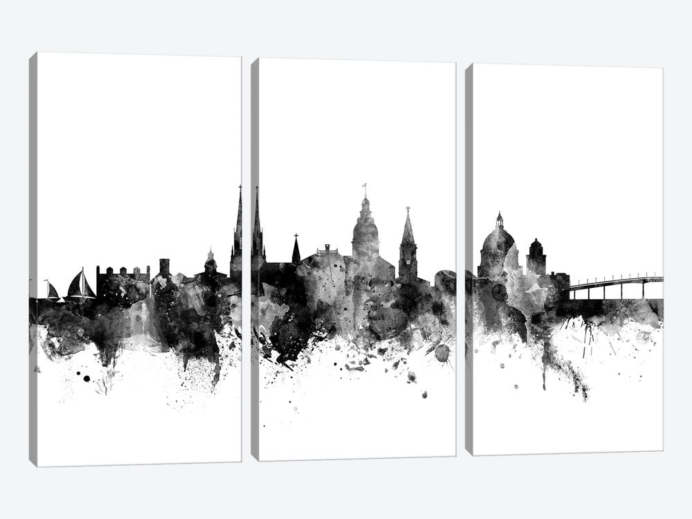 Annapolis, Maryland In Black & White by Michael Tompsett 3-piece Canvas Art