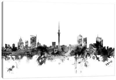Auckland, New Zealand In Black & White Canvas Art Print