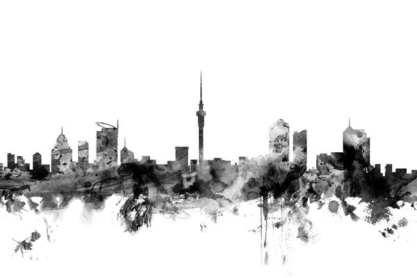New Zealand: Auckland, New Zealand In Black & White by Michael Tompsett