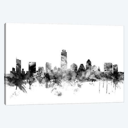 Austin, Texas In Black & White Canvas Print #MTO743} by Michael Tompsett Canvas Artwork