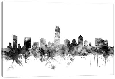 Austin, Texas In Black & White Canvas Art Print - Austin Art