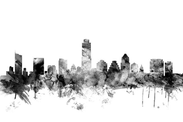 Austin: Austin, Texas In Black & White by Michael Tompsett