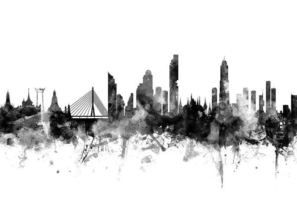Thailand: Bangkok, Thailand In Black & White by Michael Tompsett