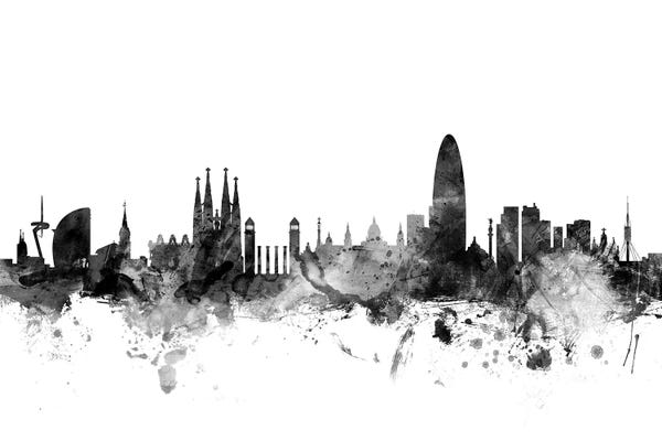 Catalonia: Barcelona, Spain In Black & White by Michael Tompsett