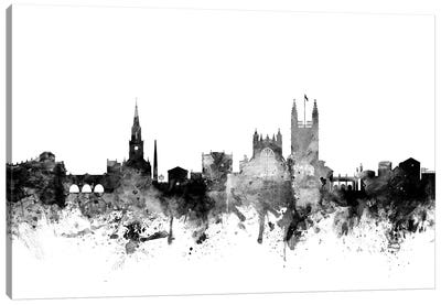 Bath, England In Black & White Canvas Art Print