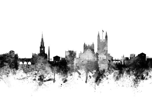 Bath: Bath, England In Black & White by Michael Tompsett