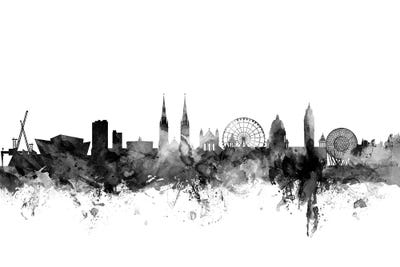 Belfast, Northern Ireland In Black & White by Michael Tompsett framed wall art