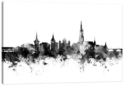 Bern, Switzerland In Black & White Canvas Art Print