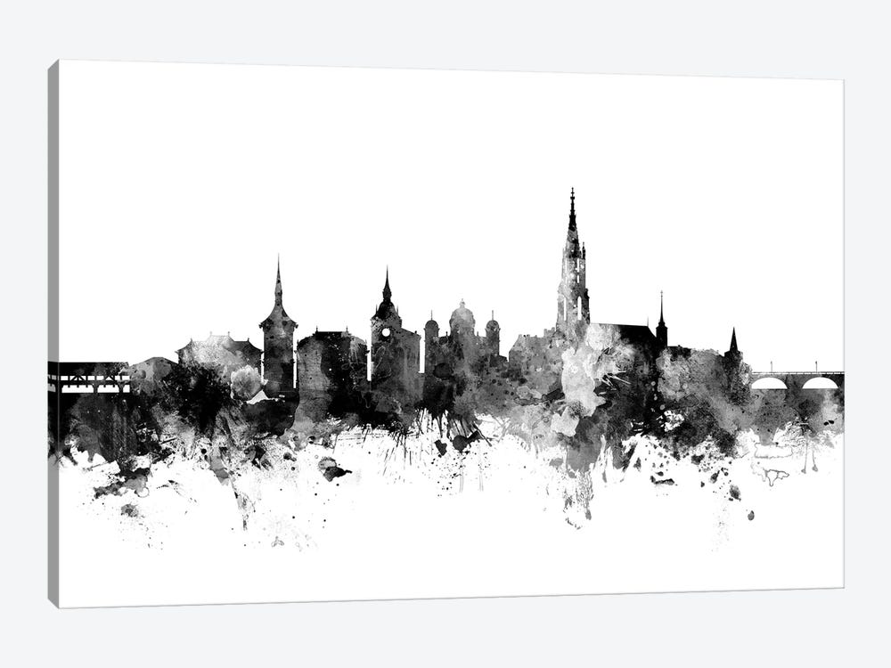Bern, Switzerland In Black & White by Michael Tompsett 1-piece Canvas Print