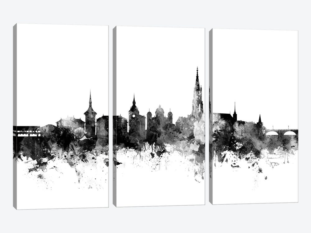 Bern, Switzerland In Black & White by Michael Tompsett 3-piece Art Print