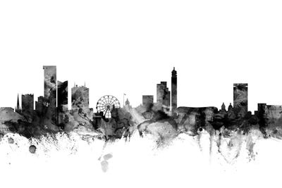 Birmingham, England In Black & White by Michael Tompsett framed wall art