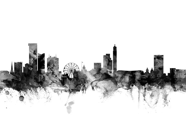 Birmingham, England In Black & White by Michael Tompsett wall art