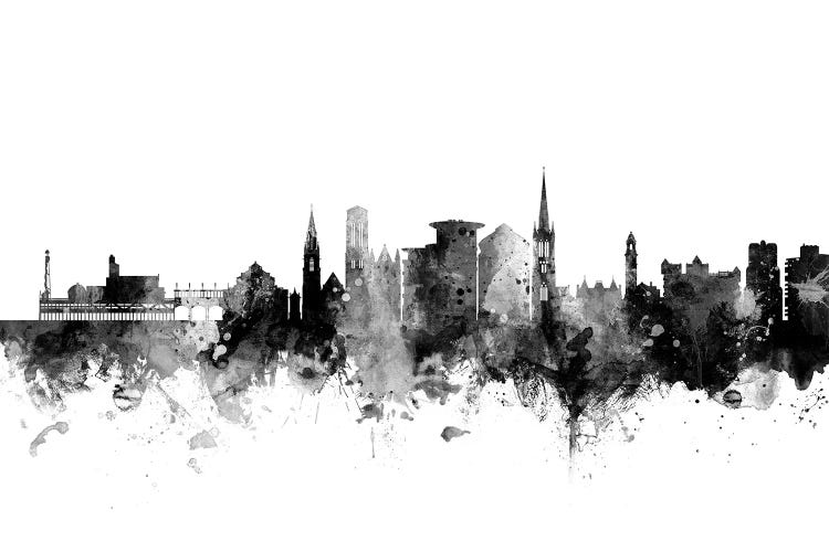 Bournemouth, England In Black & White by Michael Tompsett wall art