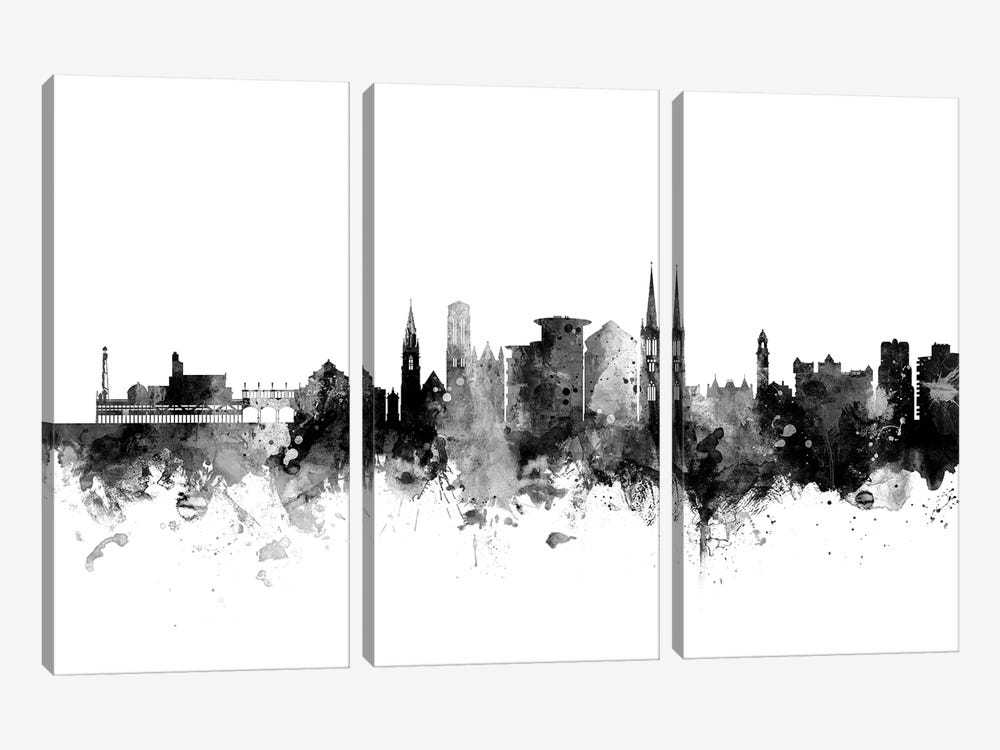Bournemouth, England In Black & White by Michael Tompsett 3-piece Canvas Artwork