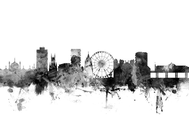 Brighton, England In Black & White by Michael Tompsett wall art