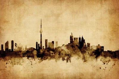 Retro Skyline Of Toronto, Canada by Michael Tompsett canvas print