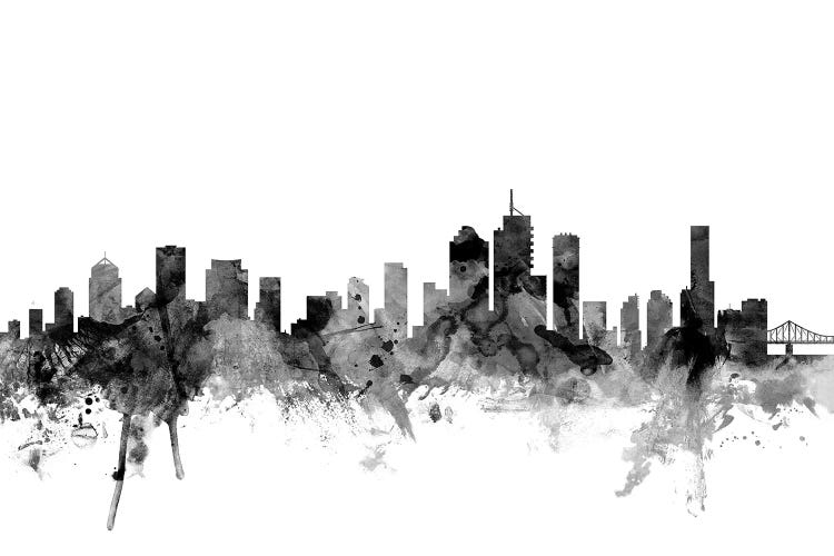 Brisbane, Australia In Black & White by Michael Tompsett wall art