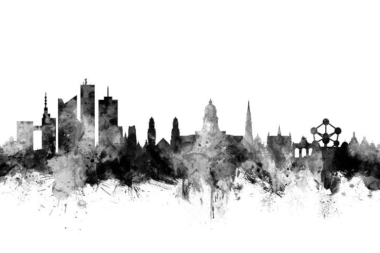 Brussels, Belgium In Black & White by Michael Tompsett wall art
