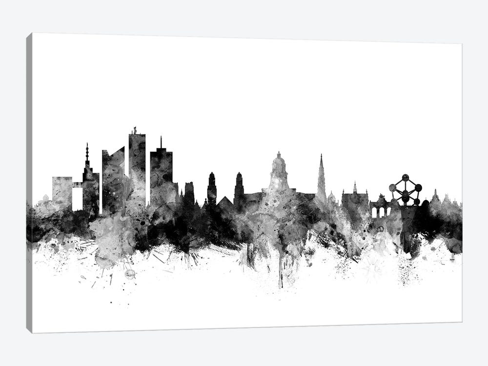 Brussels, Belgium In Black & White by Michael Tompsett 1-piece Canvas Wall Art