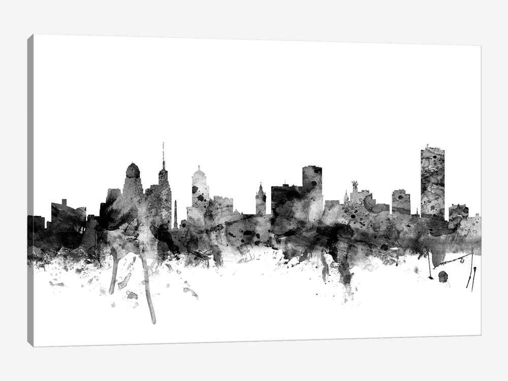 Buffalo, New York In Black & White 1-piece Art Print