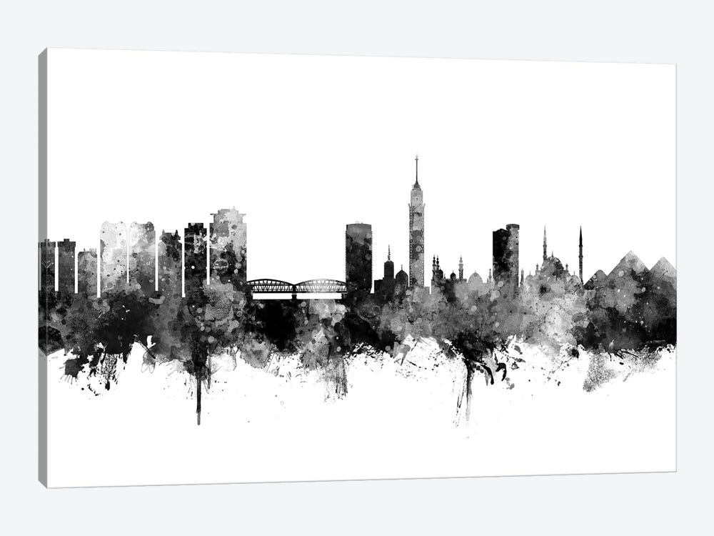 Cairo, Egypt In Black & White by Michael Tompsett 1-piece Canvas Wall Art