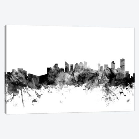 Calgary, Canada In Black & White Canvas Print #MTO766} by Michael Tompsett Art Print