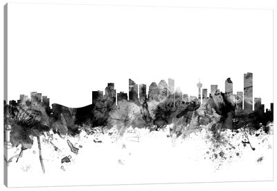 Calgary, Canada In Black & White Canvas Art Print