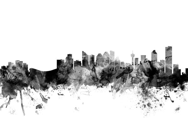 Alberta: Calgary, Canada In Black & White by Michael Tompsett