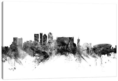 Cape Town, South Africa In Black & White Canvas Art Print - South Africa