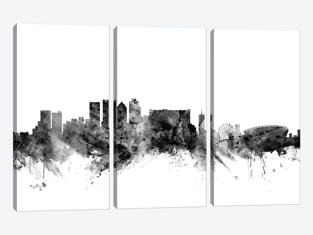 Cape Town, South Africa In Black & White by Michael Tompsett 3-piece Canvas Artwork