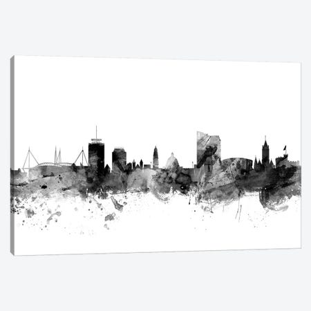 Cardiff, Wales In Black & White Canvas Print #MTO769} by Michael Tompsett Canvas Wall Art