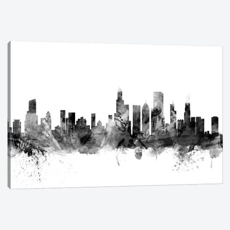 Chicago, Illinois In Black & White Canvas Print #MTO773} by Michael Tompsett Art Print