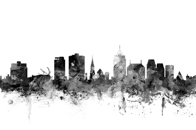 Christchurch, New Zealand In Black & White by Michael Tompsett wall art