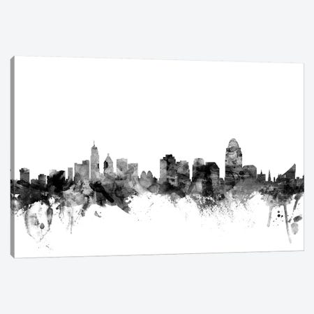 Cincinnati, Ohio In Black & White Canvas Print #MTO775} by Michael Tompsett Canvas Art