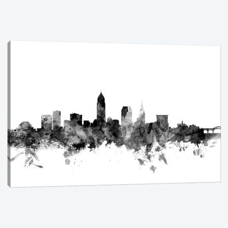 Cleveland, Ohio In Black & White Canvas Print #MTO776} by Michael Tompsett Canvas Wall Art