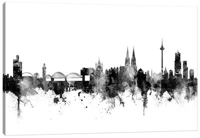 Cologne, Germany In Black & White Canvas Art Print
