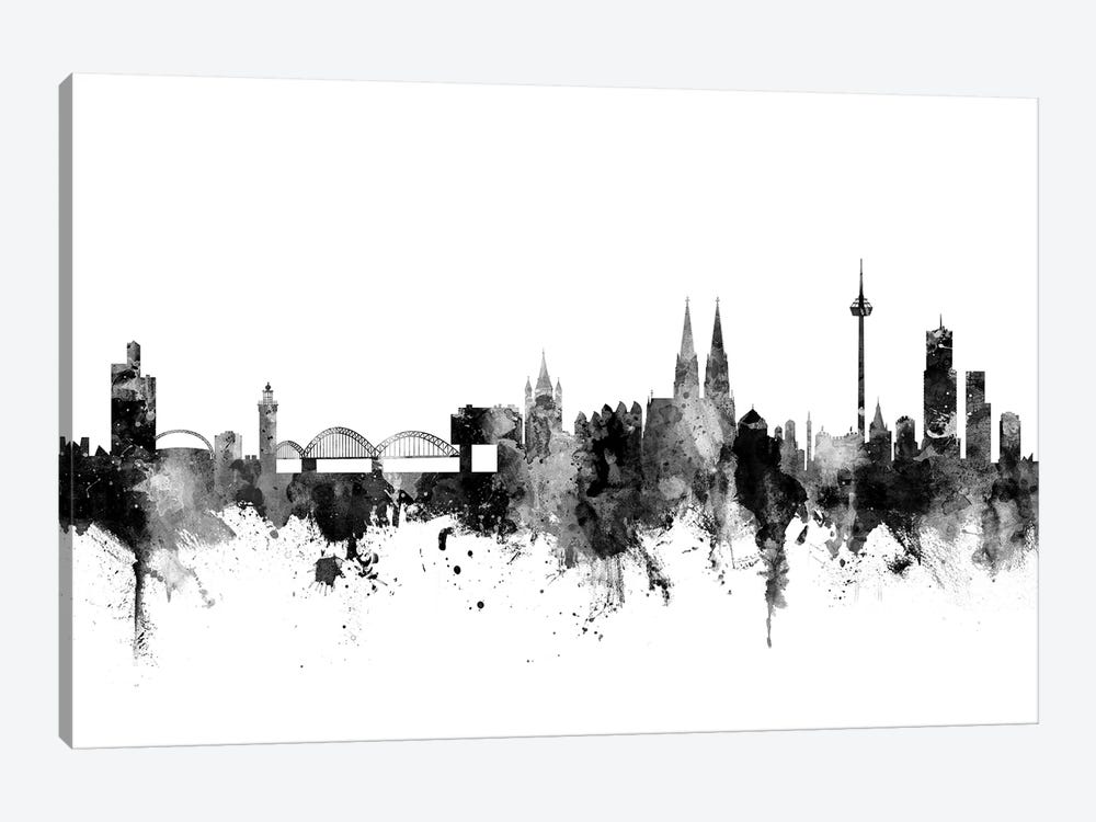 Cologne, Germany In Black & White by Michael Tompsett 1-piece Canvas Wall Art
