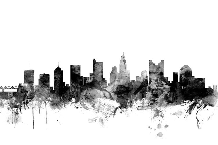 Columbus, Ohio In Black & White by Michael Tompsett wall art