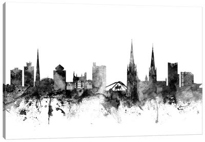 Coventry, England In Black & White Canvas Art Print