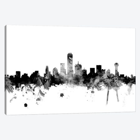 Dallas, Texas In Black & White Canvas Print #MTO782} by Michael Tompsett Canvas Art