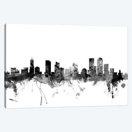 Denver, Colorado In Black & White Canvas Print #MTO784} by Michael Tompsett Canvas Print