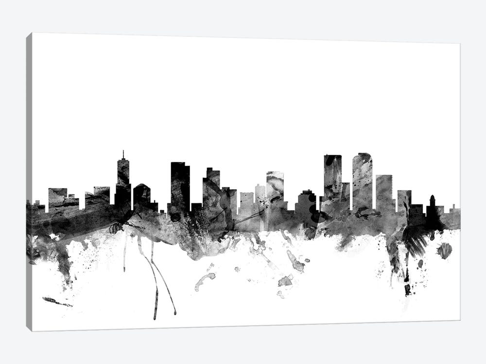 Denver, Colorado In Black & White by Michael Tompsett 1-piece Canvas Wall Art