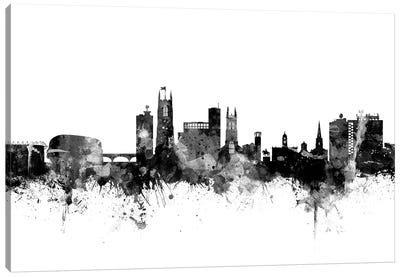 Derby, England In Black & White Canvas Art Print