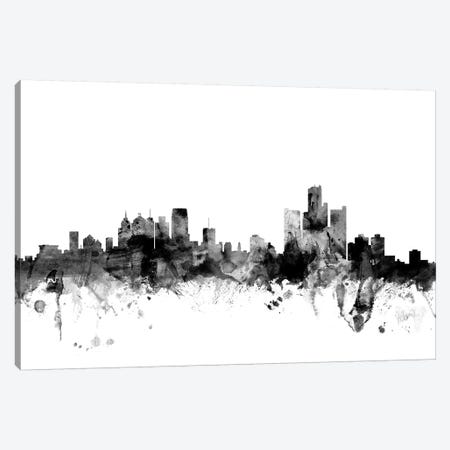 Detroit, Michigan In Black & White Canvas Print #MTO787} by Michael Tompsett Art Print