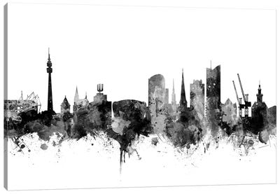 Dortmund, Germany In Black & White Canvas Art Print
