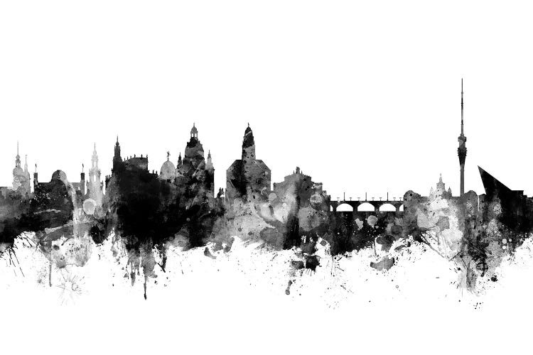 Dresden, Germany In Black & White by Michael Tompsett wall art